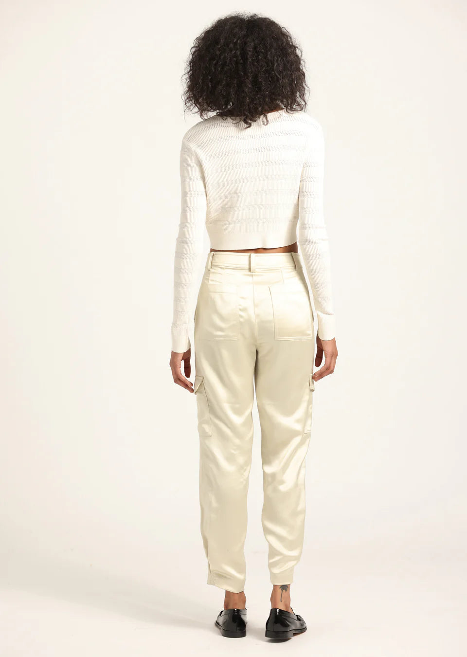 Derek Lam Elian Stretch Satin Twill Cargo Pant