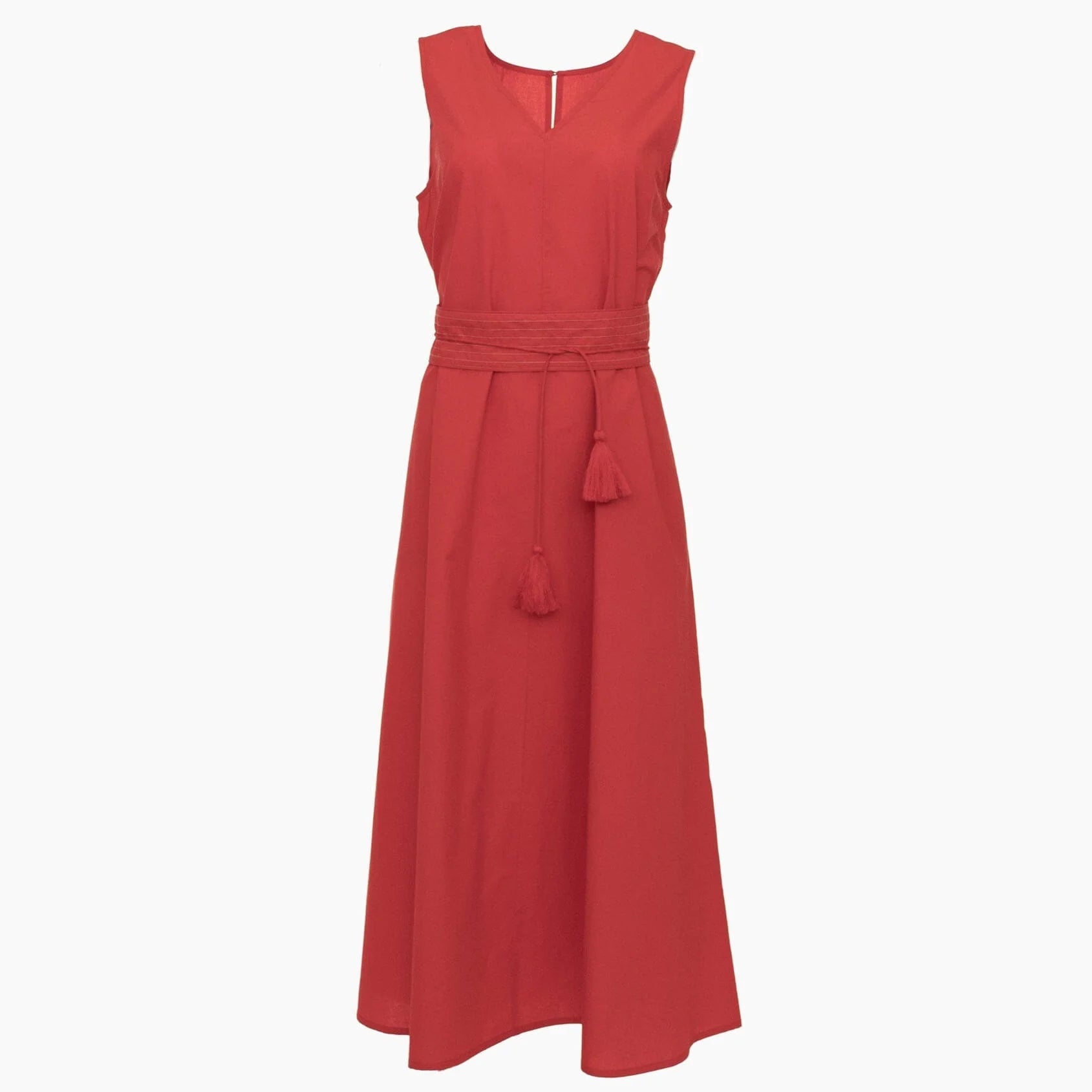 Lenora Florence Tank Belted Dress - Red