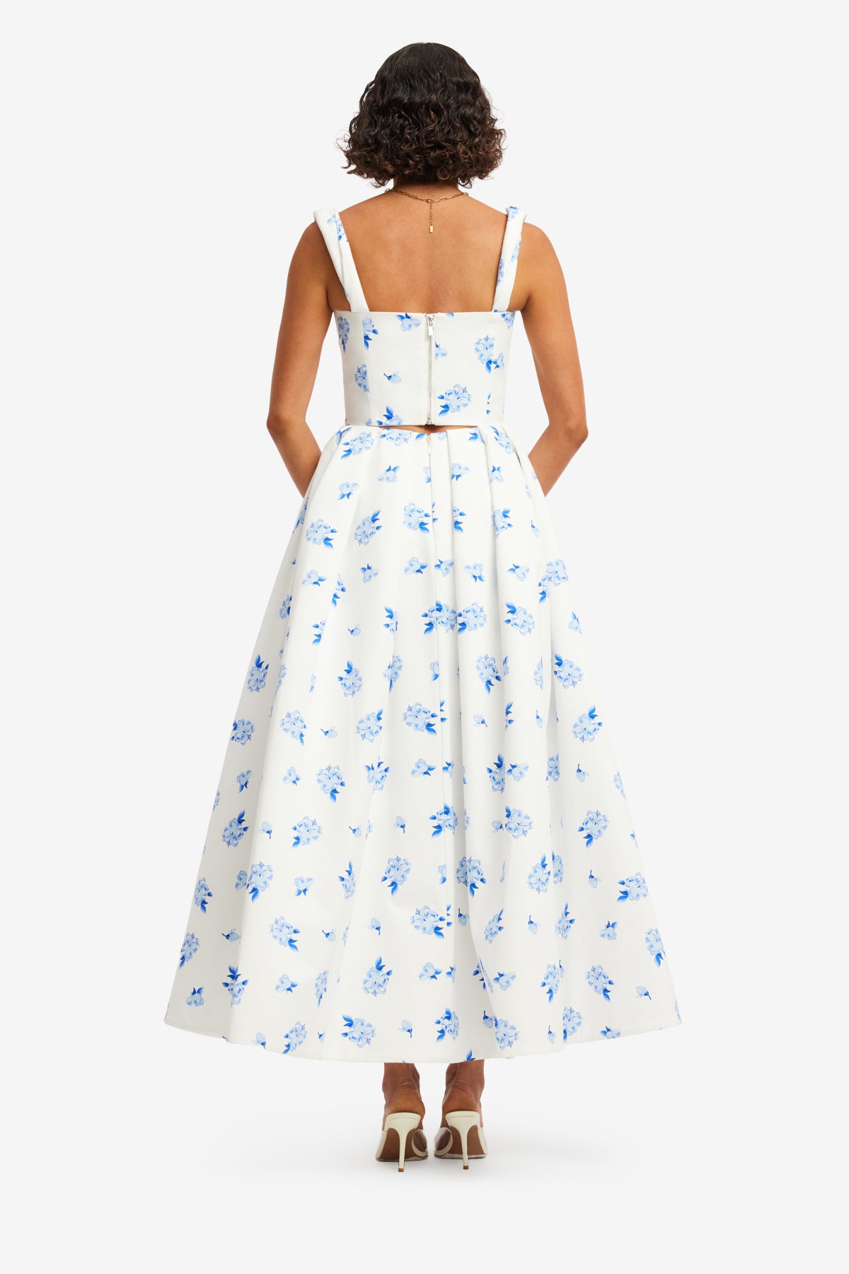 Lexi Top - Ditsy Floral Print in Snow