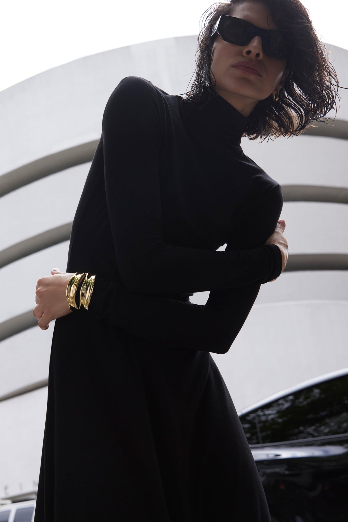 The Turtleneck Dress in Black - WS