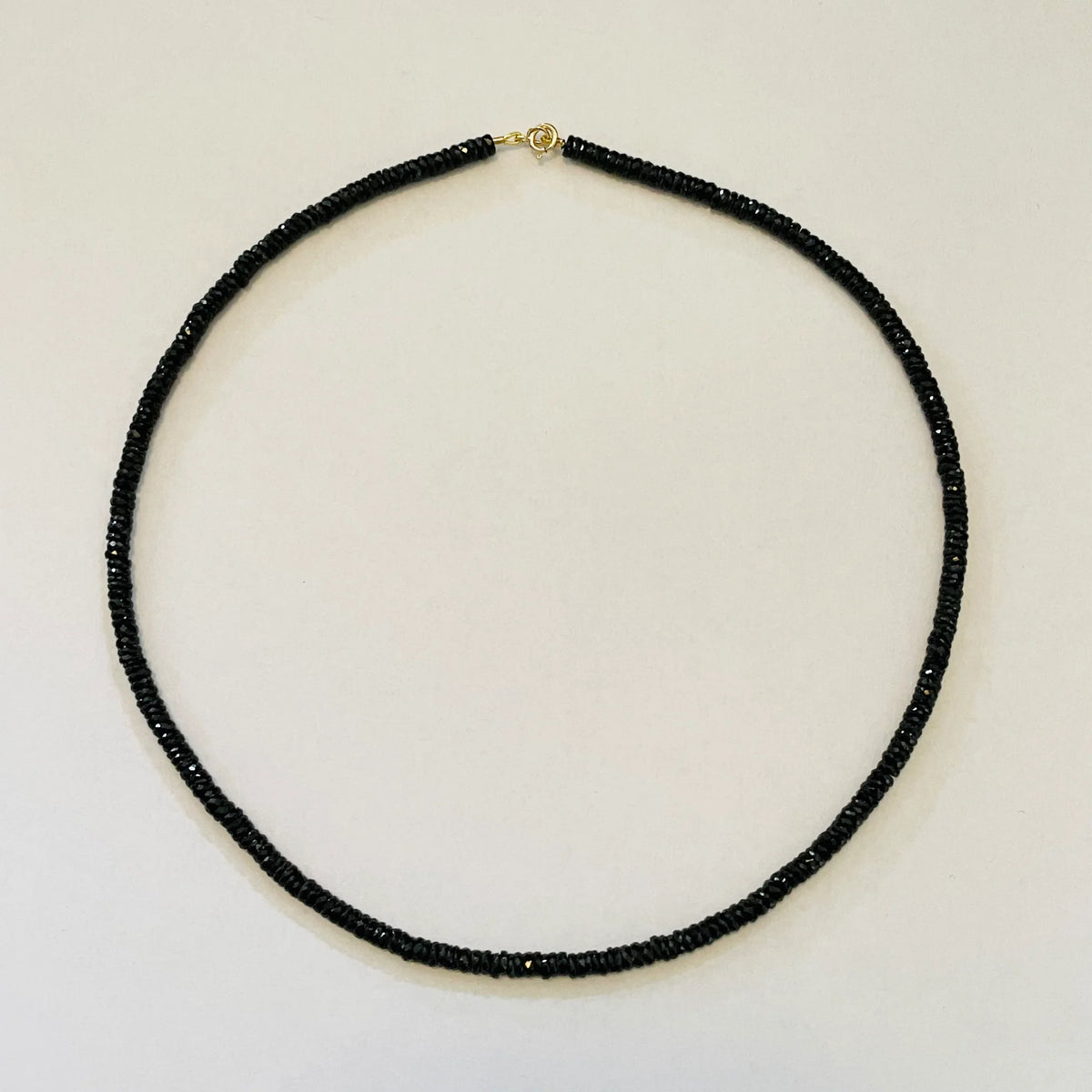 Theodosia Black Onyx Heishi Cut Necklace