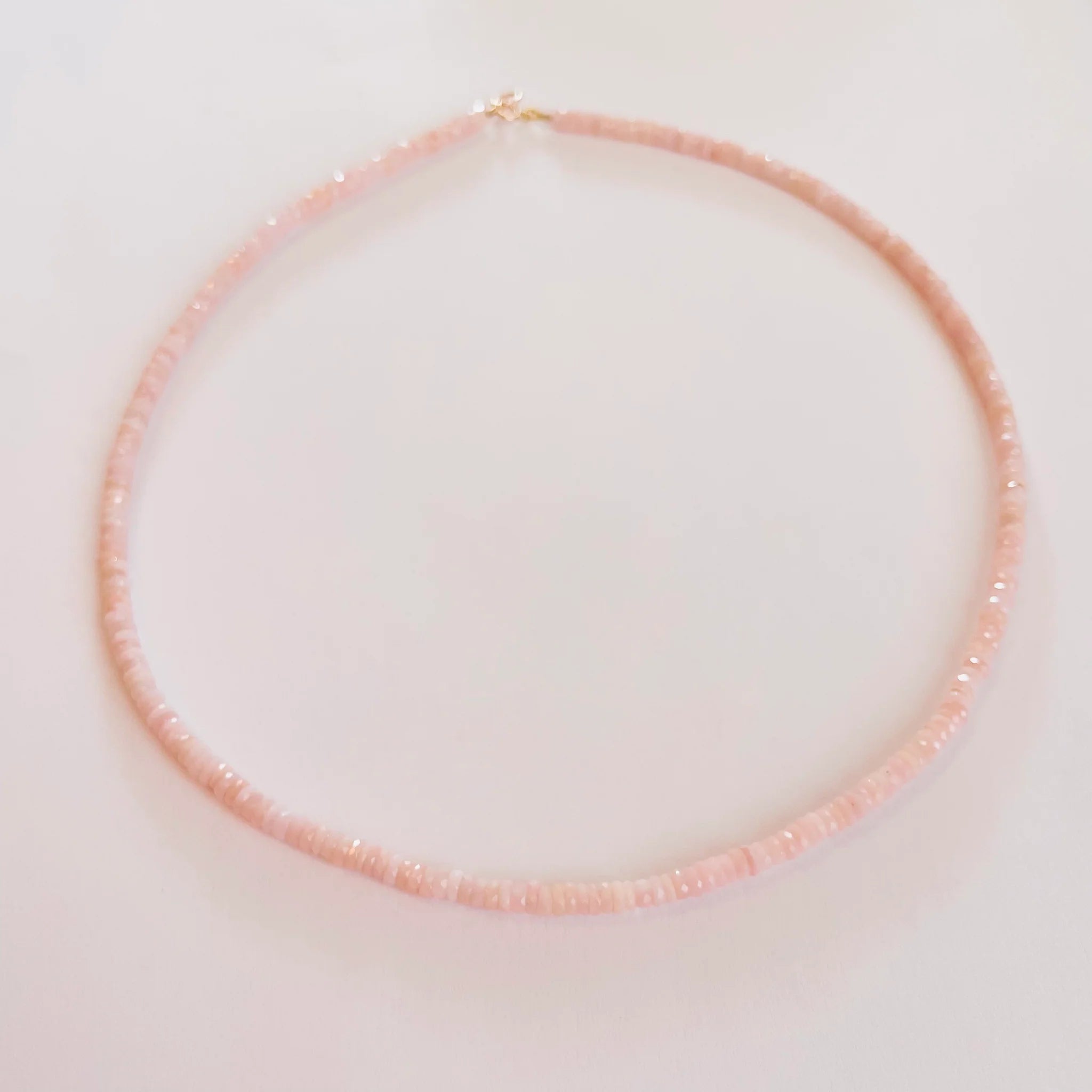Theodosia Pink Opal Heishi Cut Necklace