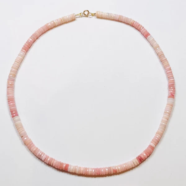 Theodosia Shaded Pink Opal Heishi Necklace