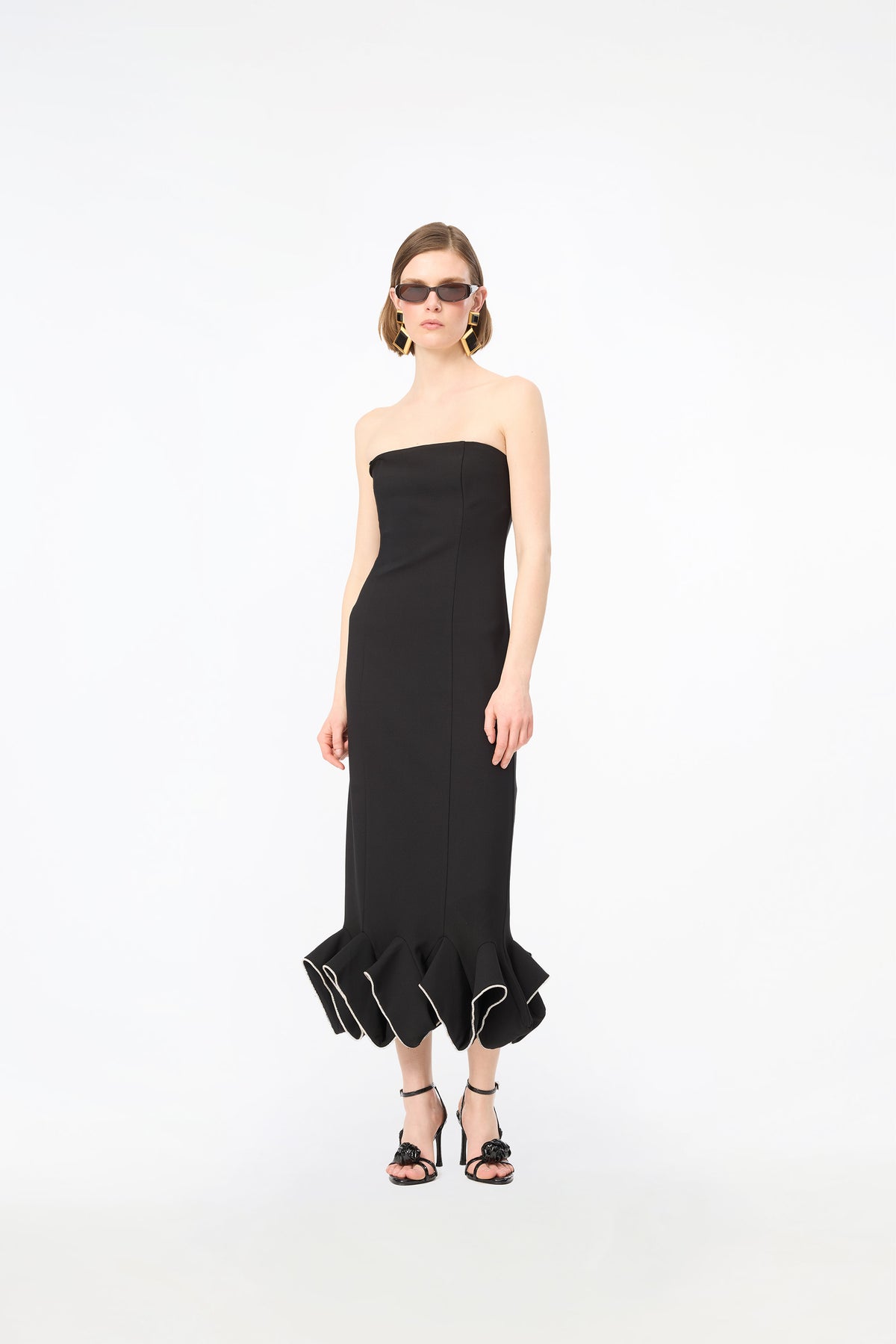 MIDI RUFFLE DRESS