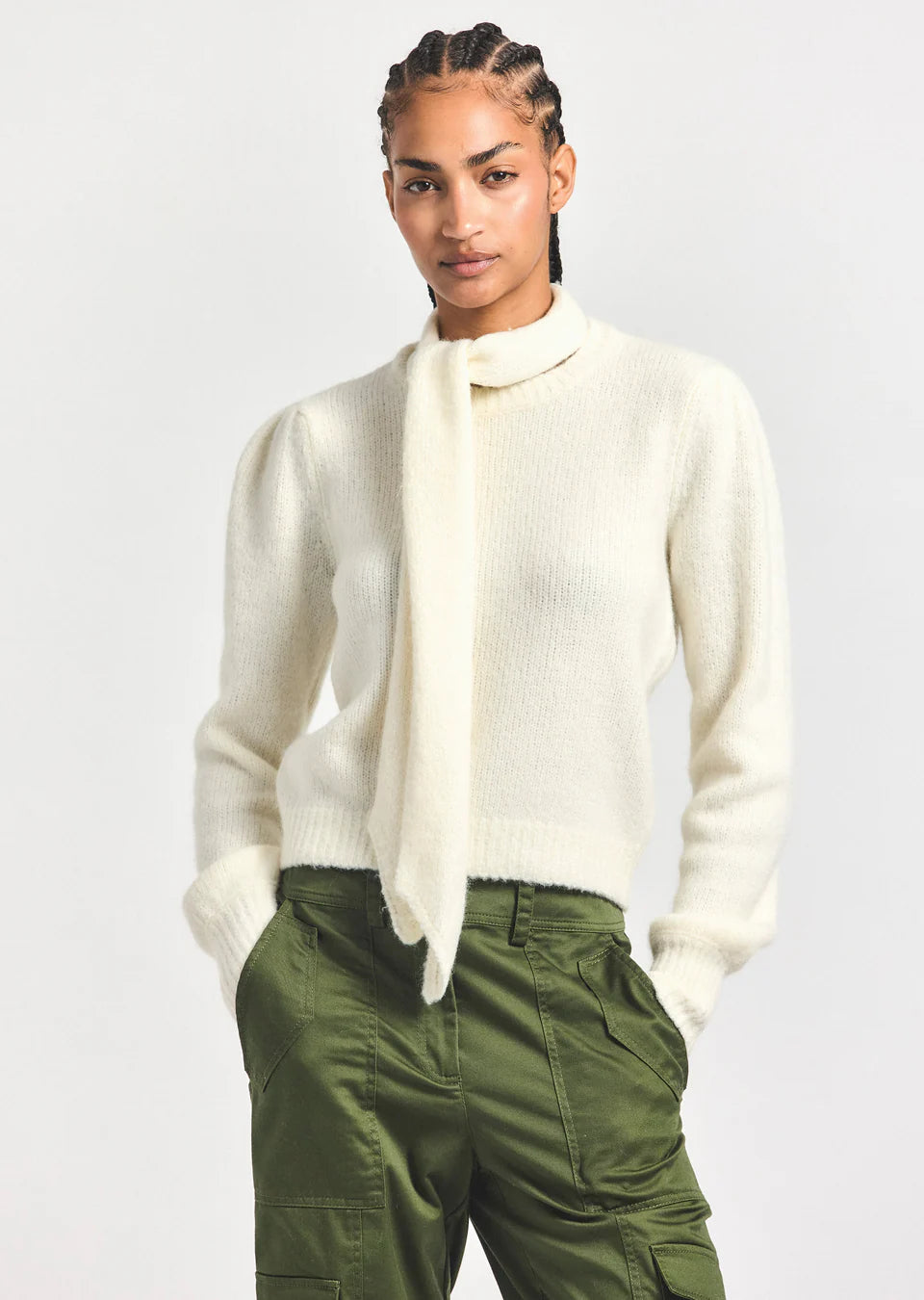 Derek Lam Leilani Plush Knit Tie Sweater