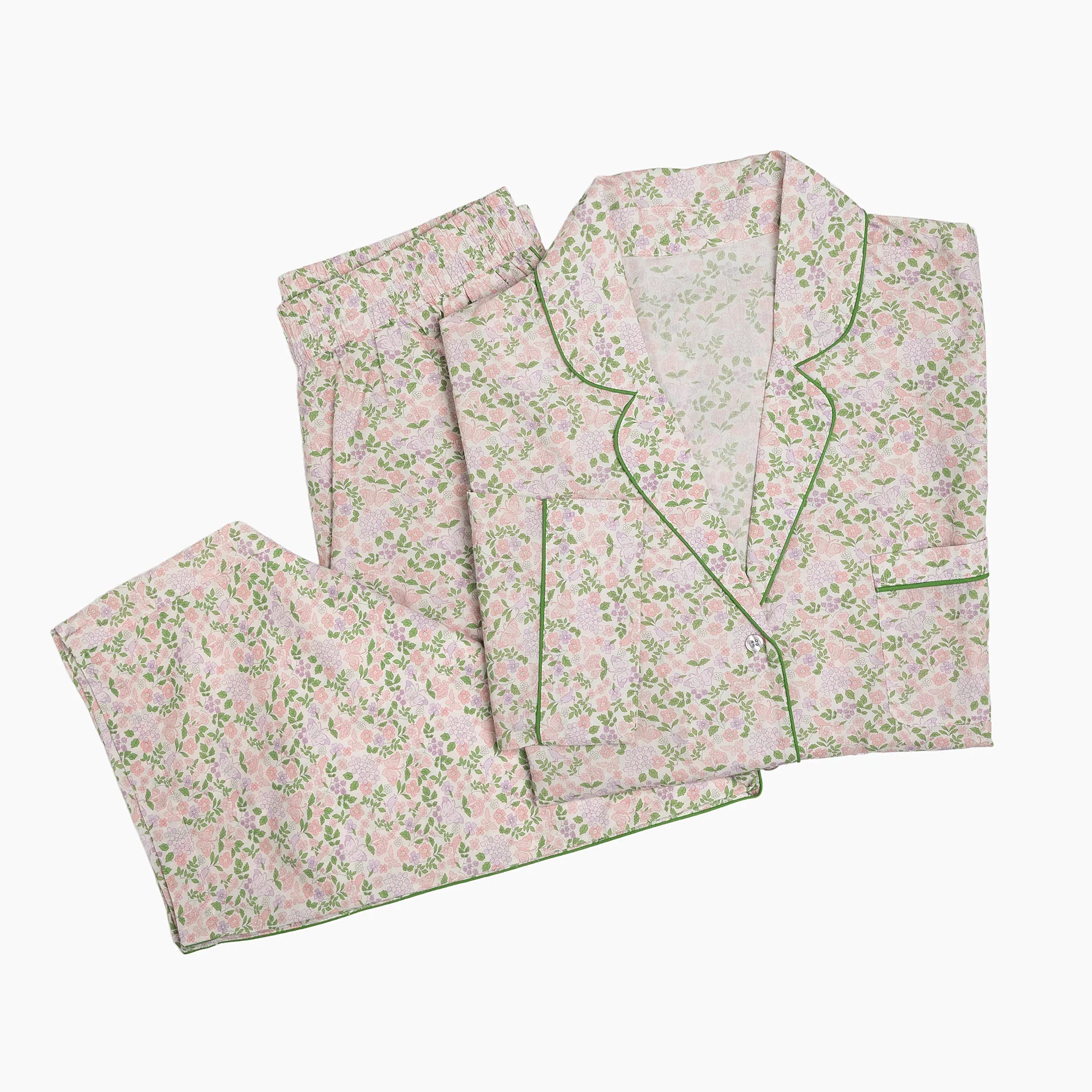 Lenora Classic Capri Pajamas - Pink Blossom Floral