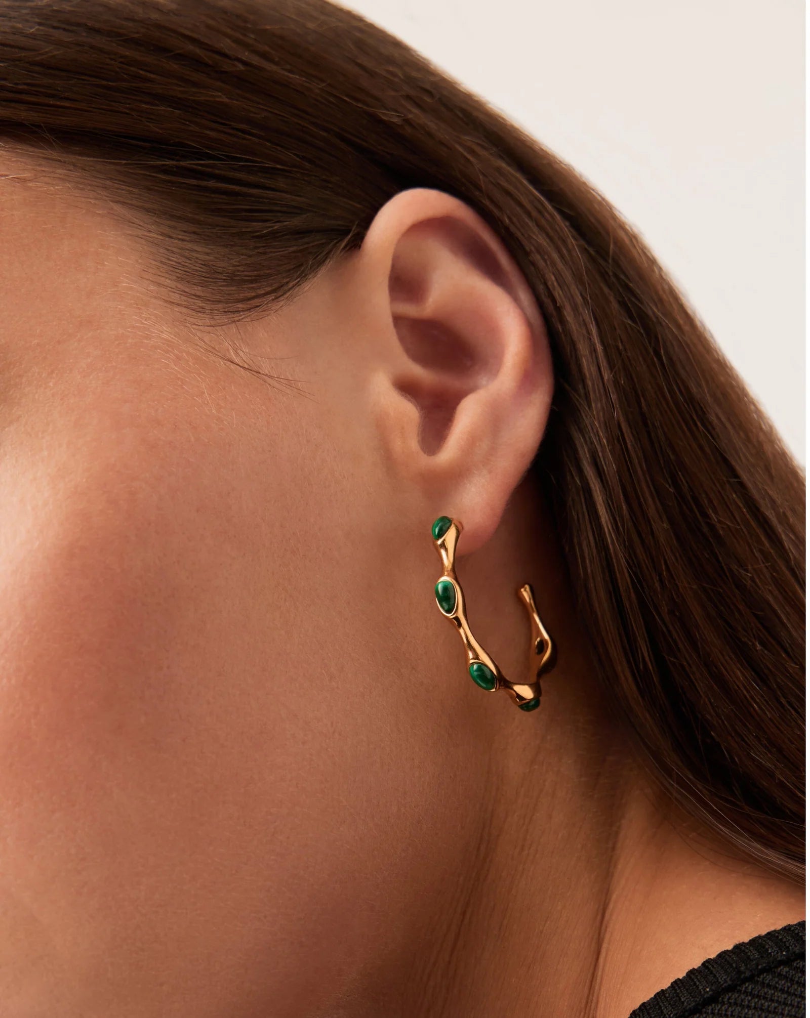 Missoma Magma Malachite Medium Hoop Earrings