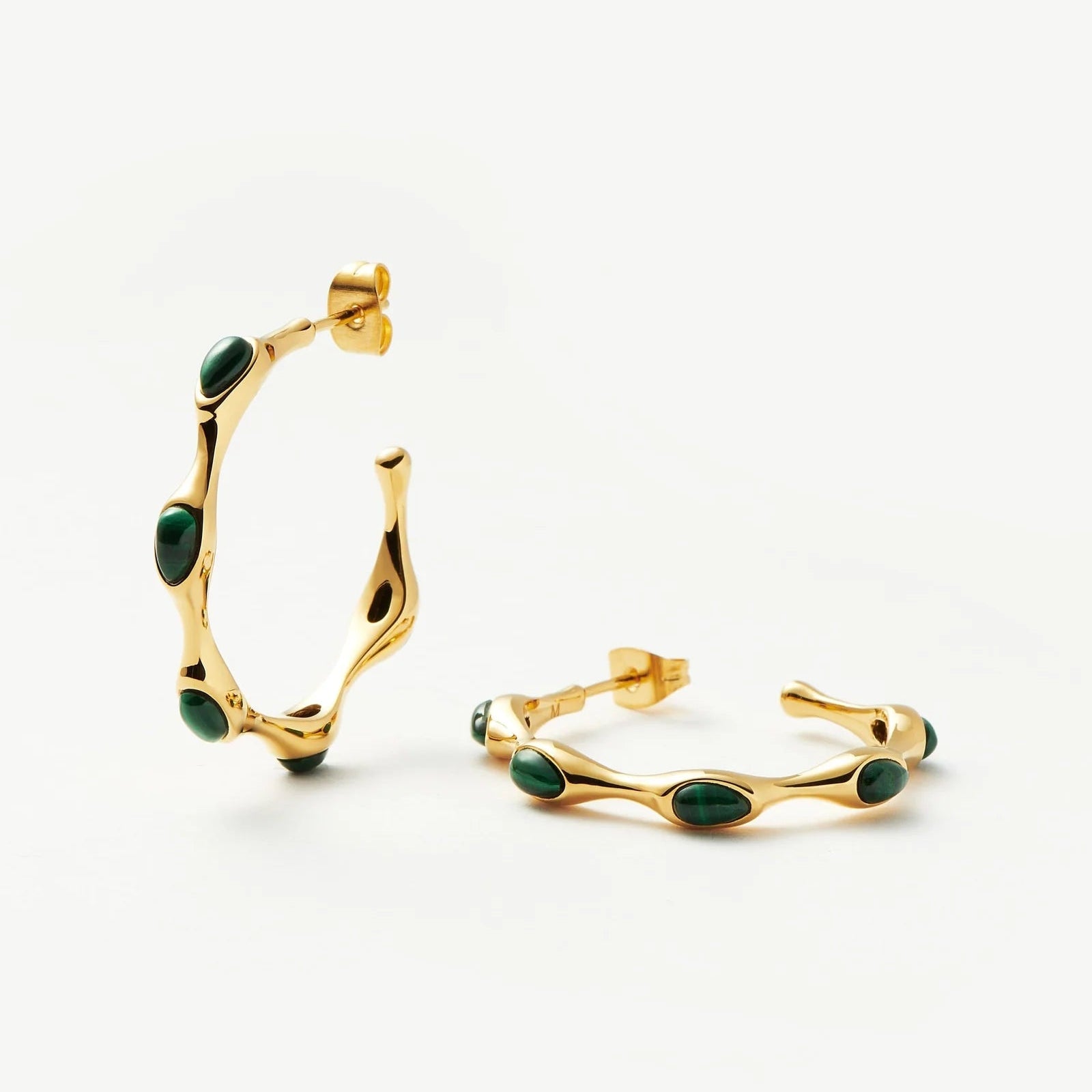 Missoma Magma Malachite Medium Hoop Earrings