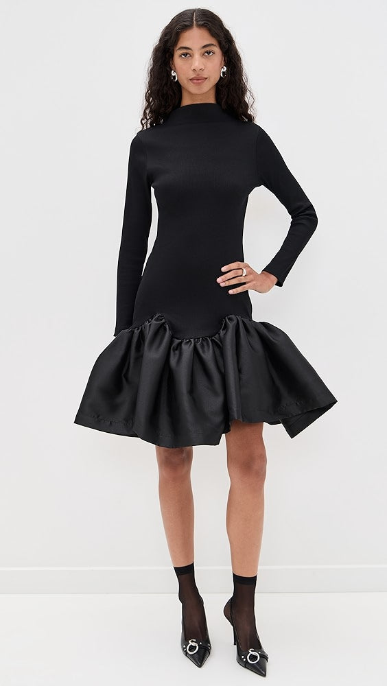 Marques' Almeida Long Sleeve Fitted Mini Dress with Drop