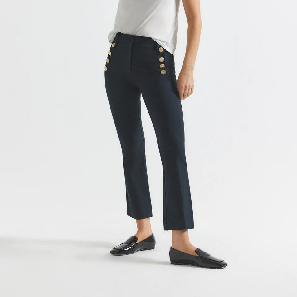 Derek Lam Robertson Cropped Flare w/ Sailor Buttons