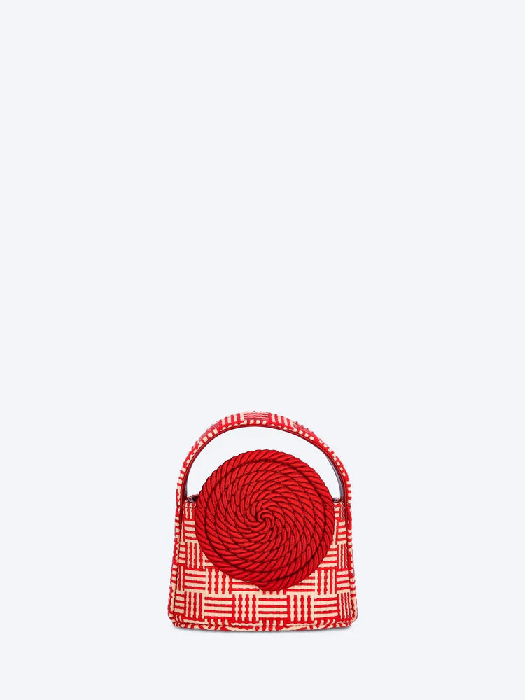 Destree Mini Gunther Straw Bag - Natural/Red