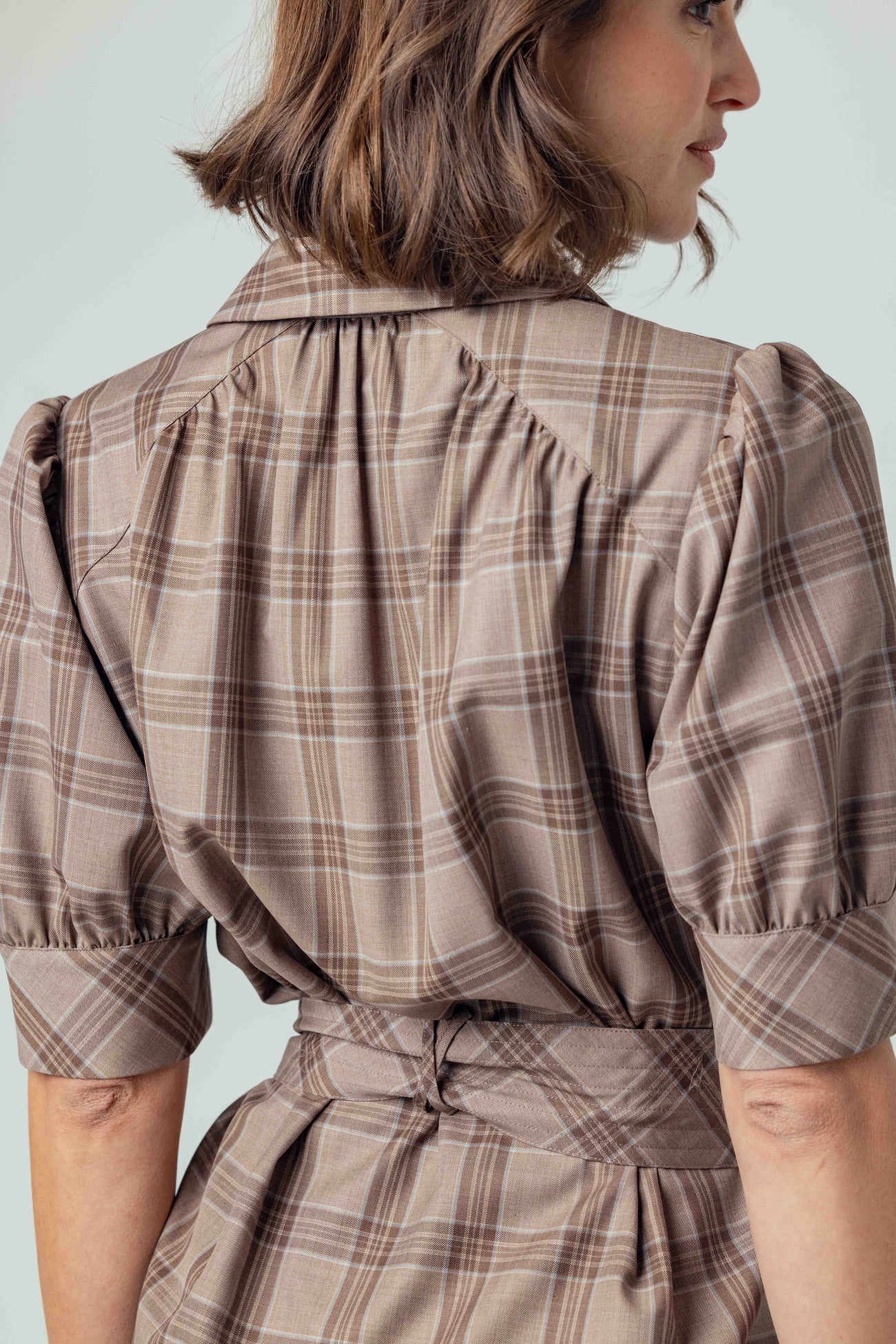 We Are Sundays Mocha Plaid Kambry Dress