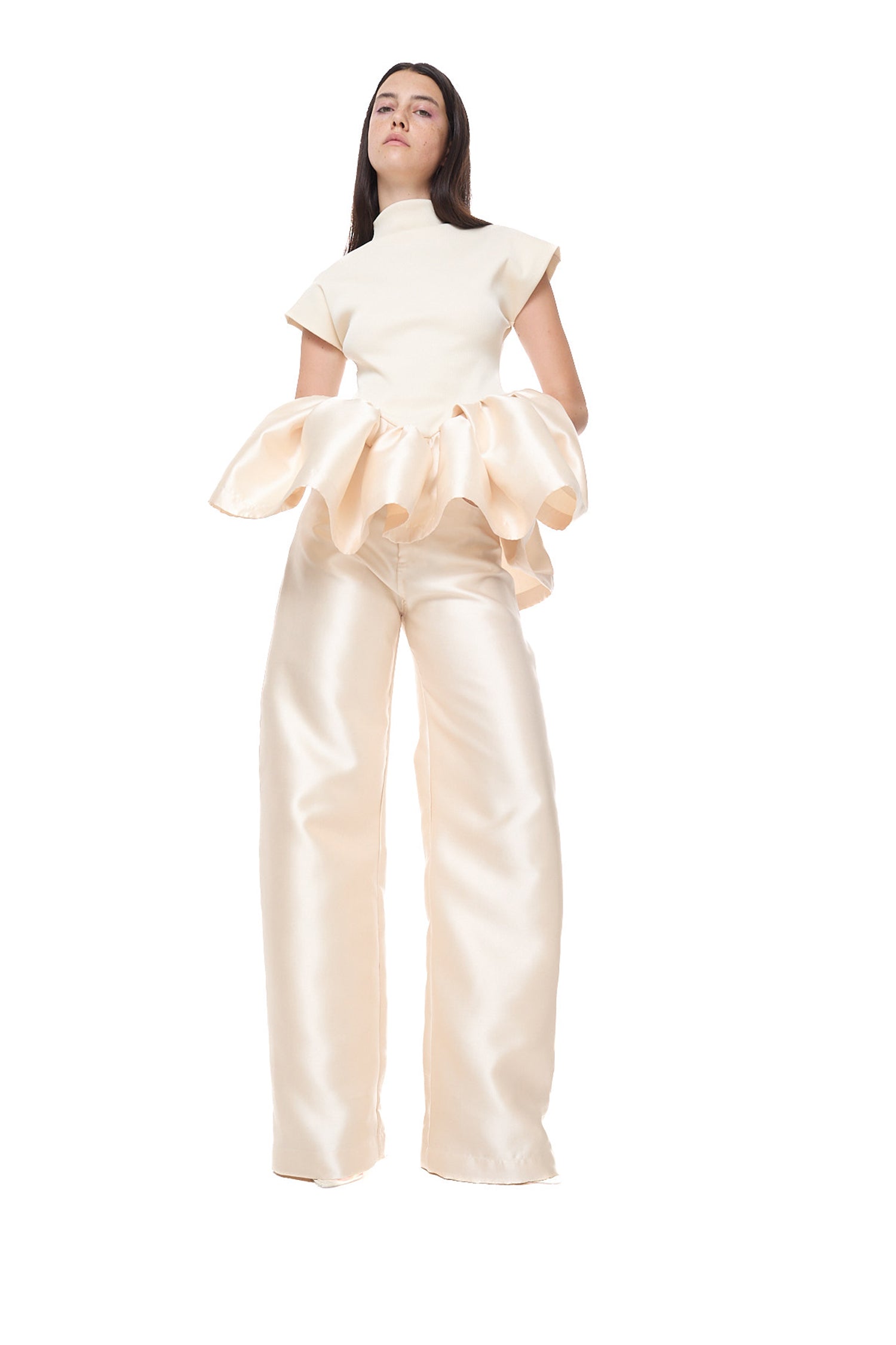 HEAVY SATIN BOYFRIEND STYLE TROUSERS