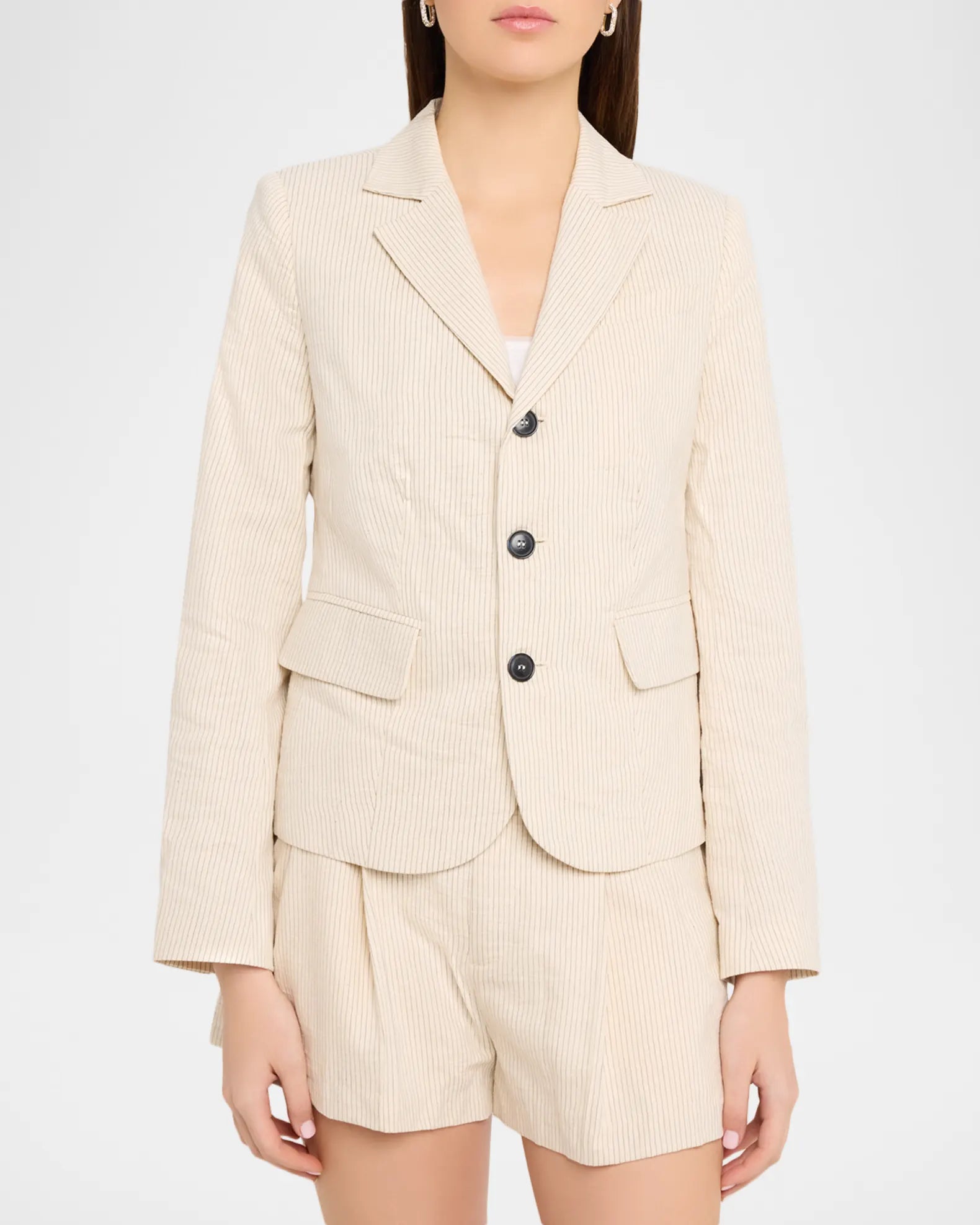 Frame Striped Smart Blazer