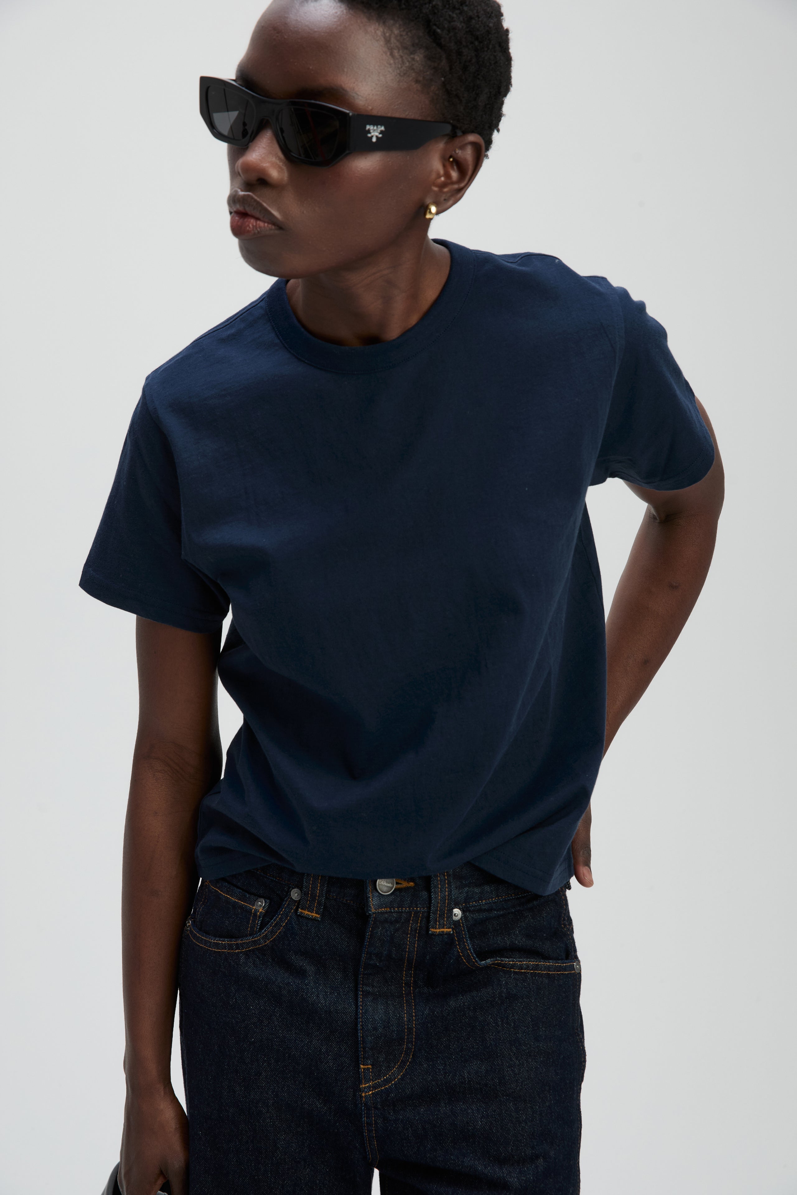 The Iconically Soft Perfect Tee in Navy - WS