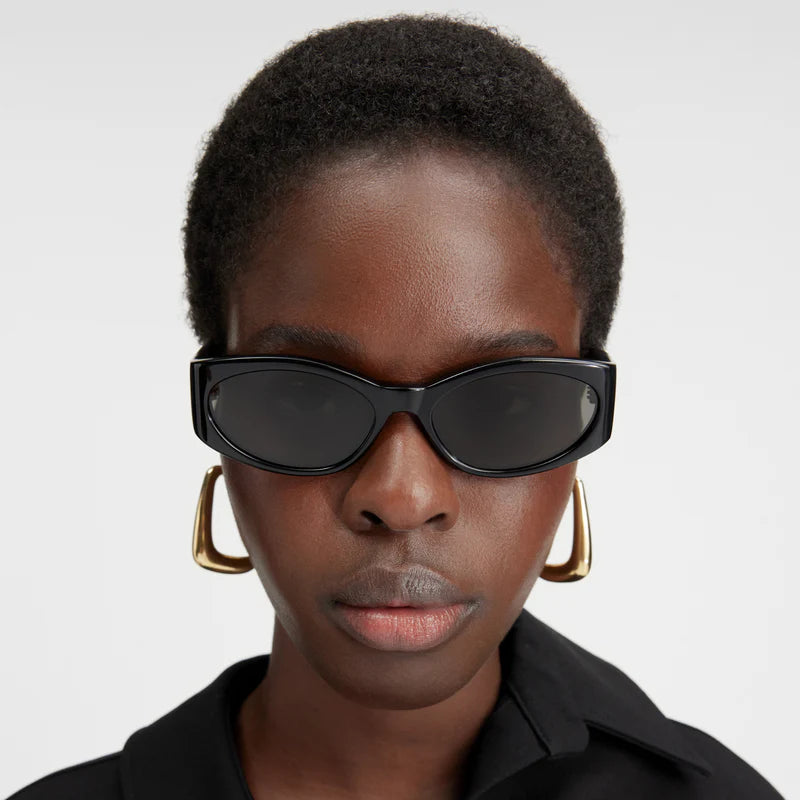 Linda Farrow x Jacquemus Ovalo Oval Sunglasses - Black