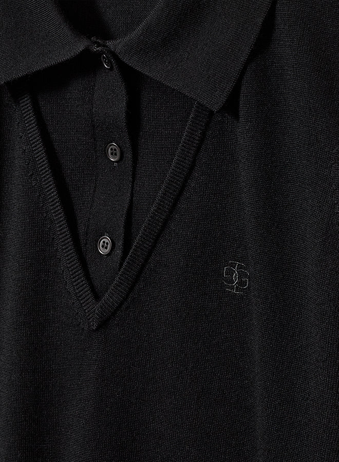 The Garment Bergen V Polo - Black