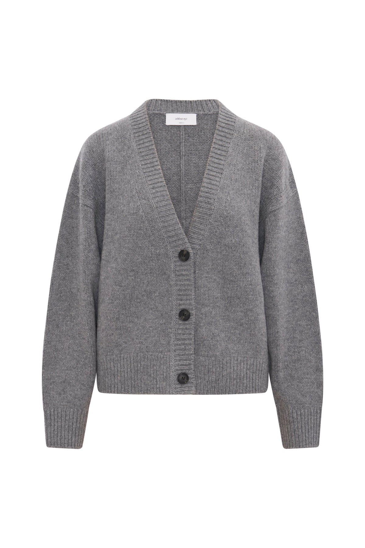 The Cashmere Signature Cardi in Charcoal